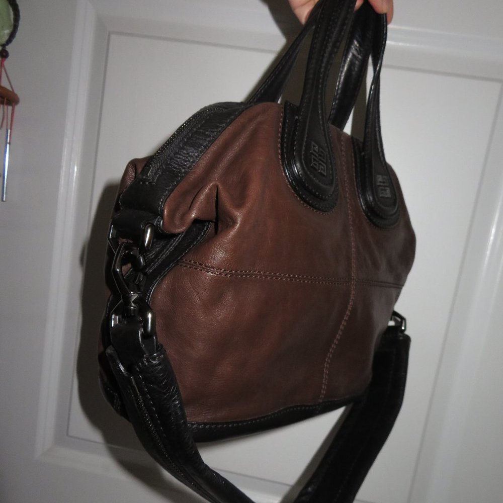 Givenchy Nightingale Small Bi Color Black Brown Lambskin Bag - Picture 14 of 15